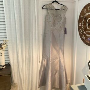 Silver formal dress beaded new with tags